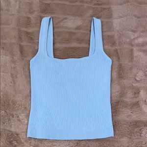 blue crop tank top